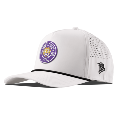 Louisiana State University "Geaux LSU Tigers" Curved 5 Panel Rope White 