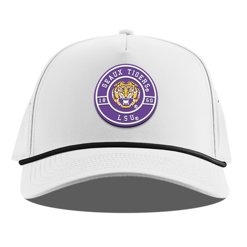 Louisiana State University "Geaux LSU Tigers" Curved 5 Panel Rope White 