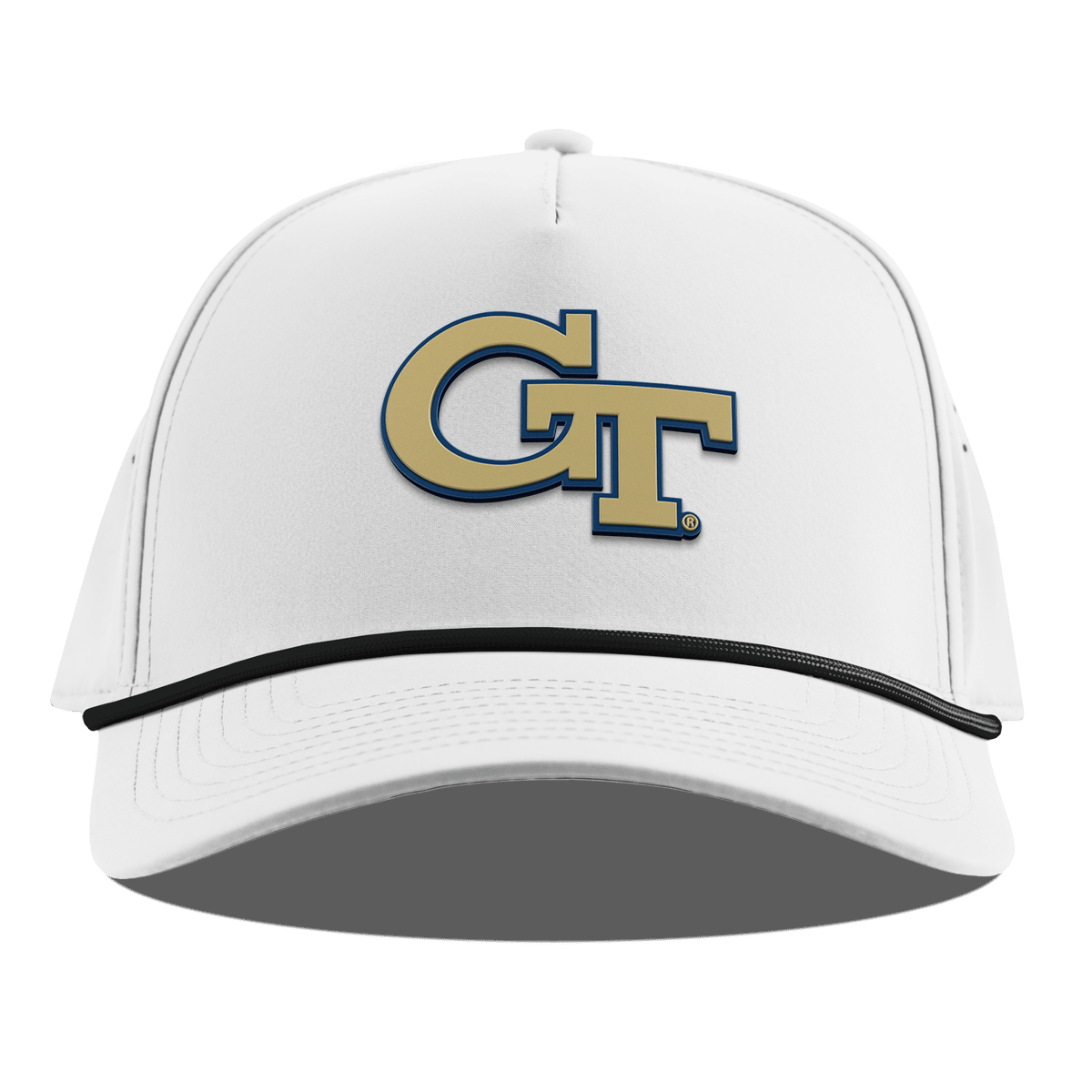 Georgia Tech University "Georgia Tech Team Logo" Curved 5 Panel Rope White