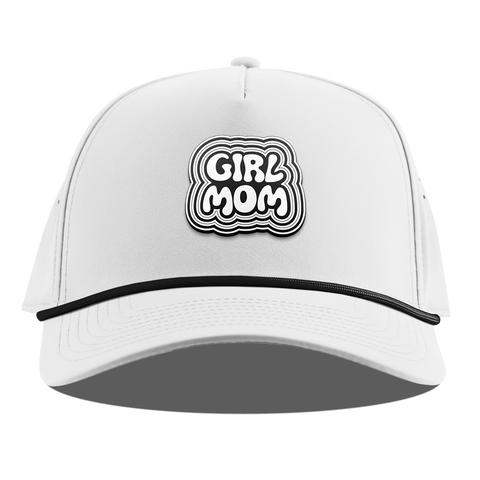 Girl Mom Curved 5 Panel Rope White