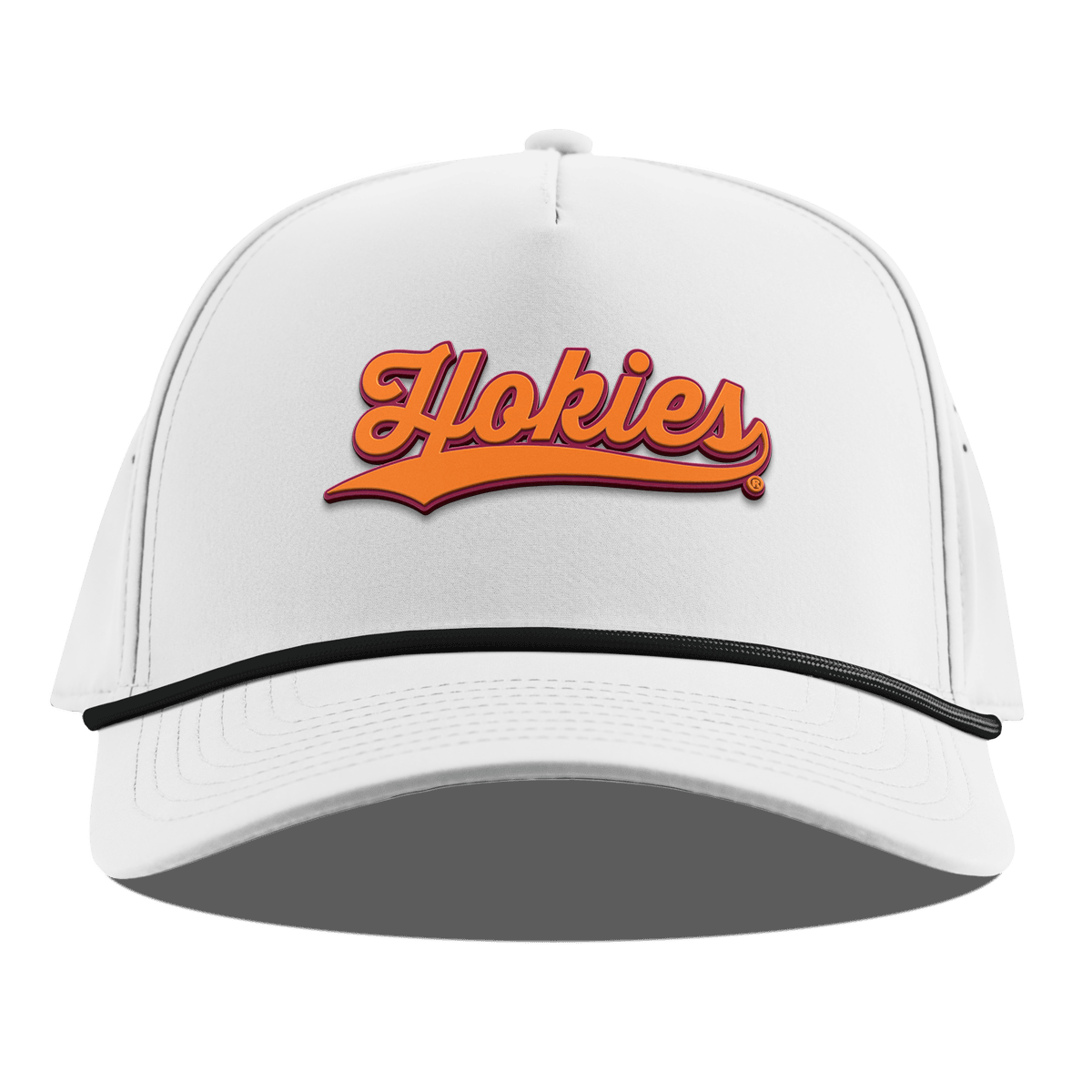 Virginia Tech University "Hokies Script" Curved 5 Panel Rope White