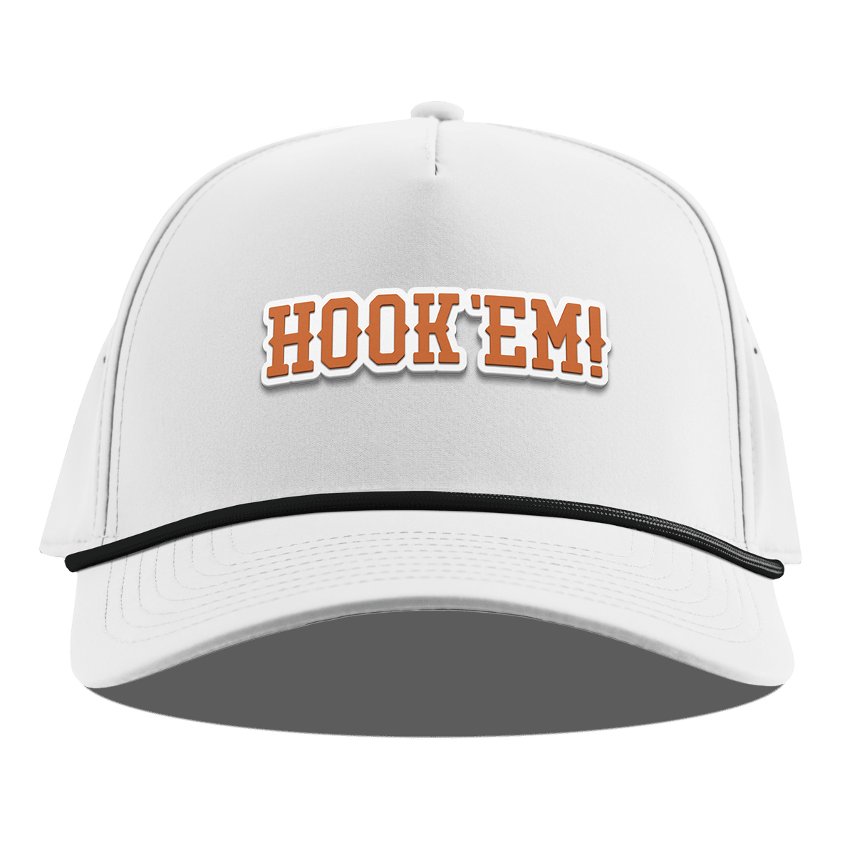 University of Texas "Hook'Em Horns" Curved 5 Panel Rope White