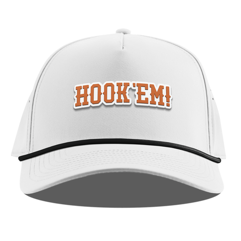 University of Texas "Hook'Em Horns" Curved 5 Panel Rope White