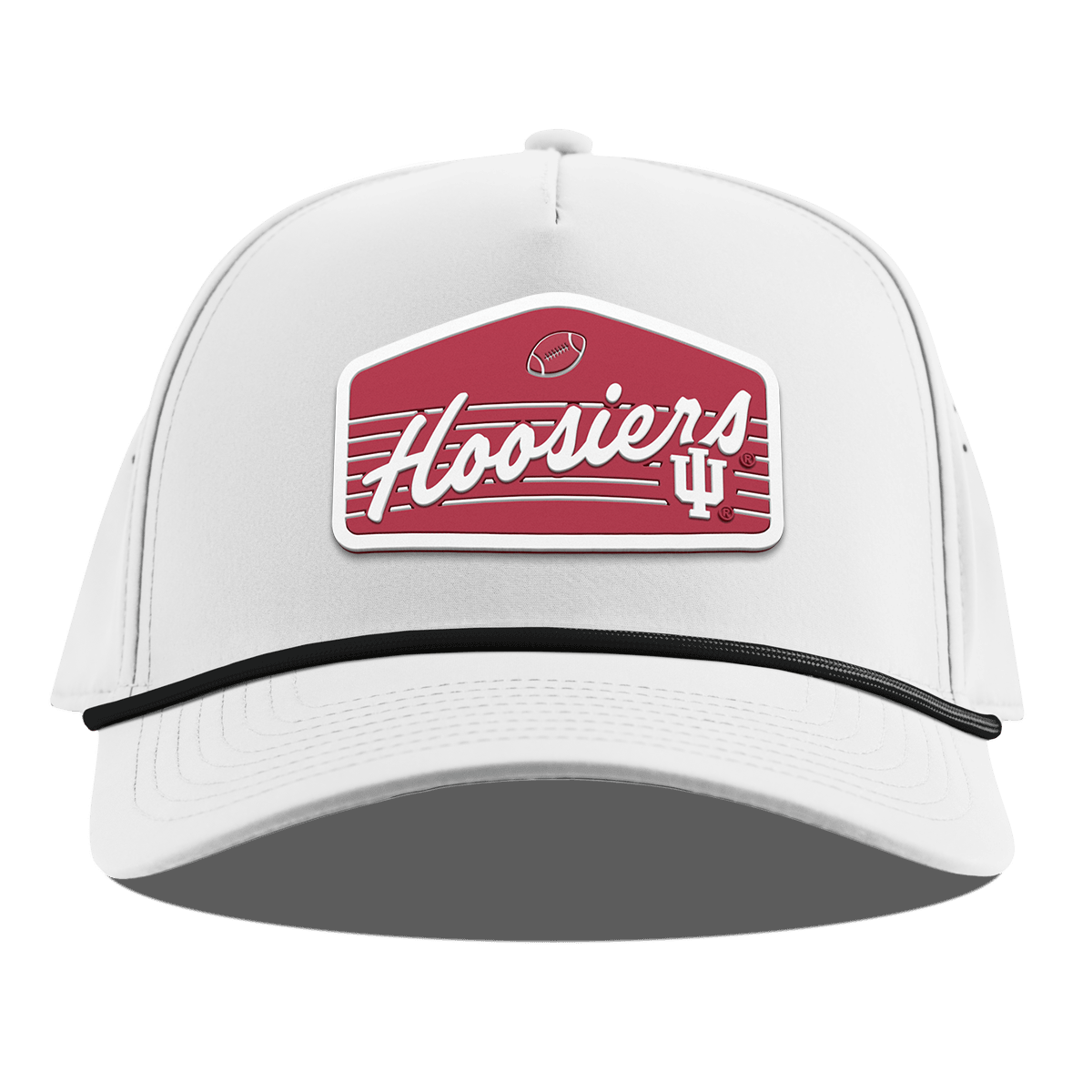 Indiana University "Hoosiers Football" Curved 5 Panel Rope White