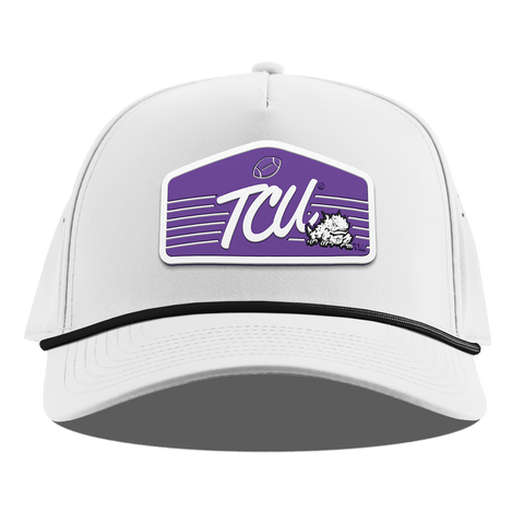 Texas Christian University "Horned Frogs Football" Curved 5 Panel Rope White