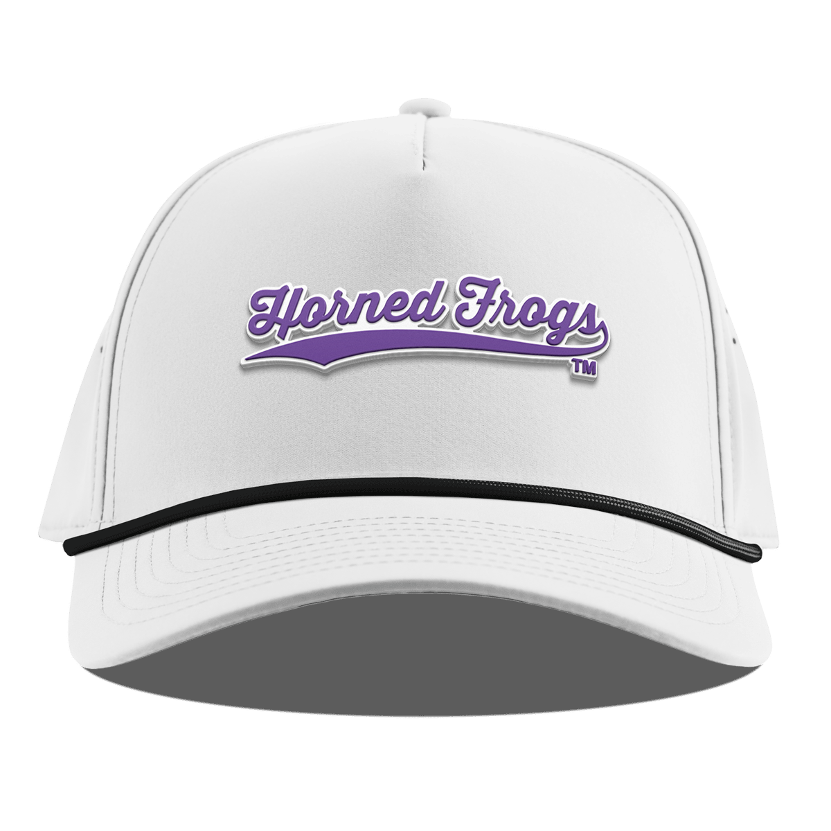 Texas Christian University "TCU Horned Frogs Scripts" Curved 5 Panel Rope White