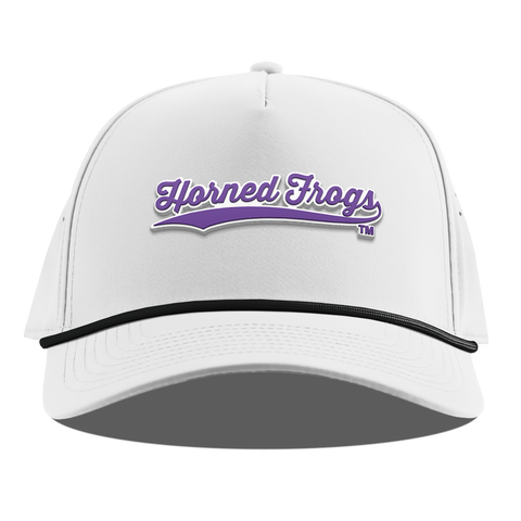 Texas Christian University "TCU Horned Frogs Scripts" Curved 5 Panel Rope White