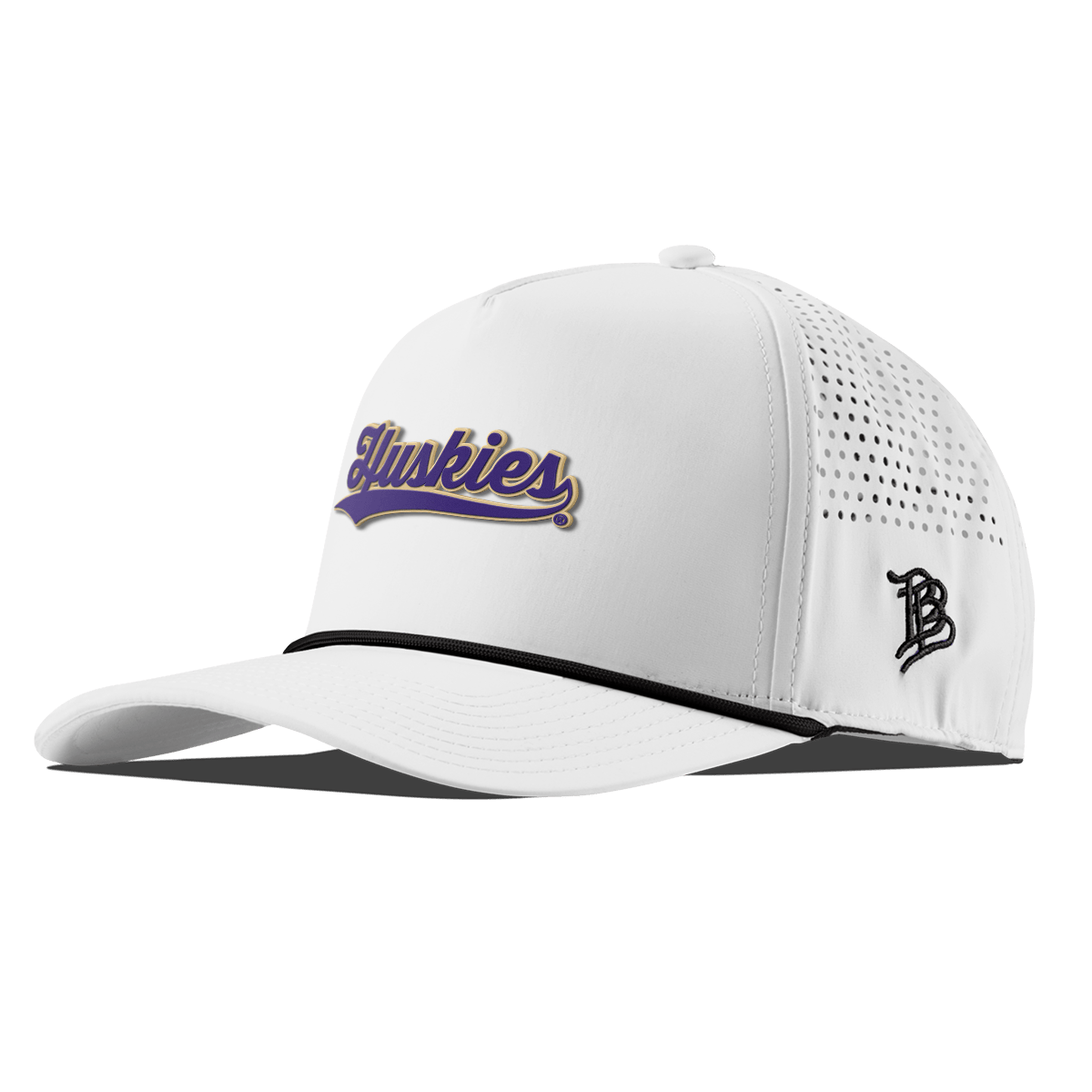 University of Washington "Huskies Script" Curved 5 Panel Rope White
