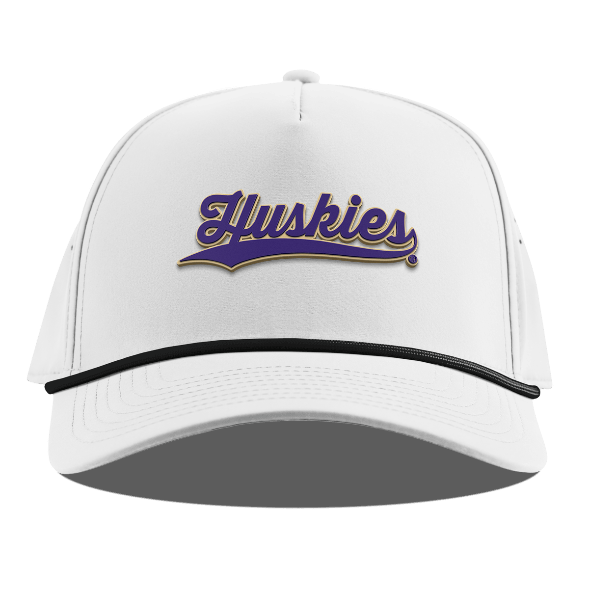 University of Washington "Huskies Script" Curved 5 Panel Rope White