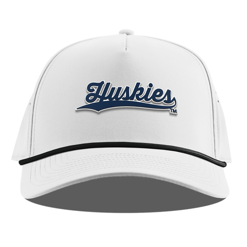 University of Connecticut "Huskies Script" Curved 5 Panel Rope White