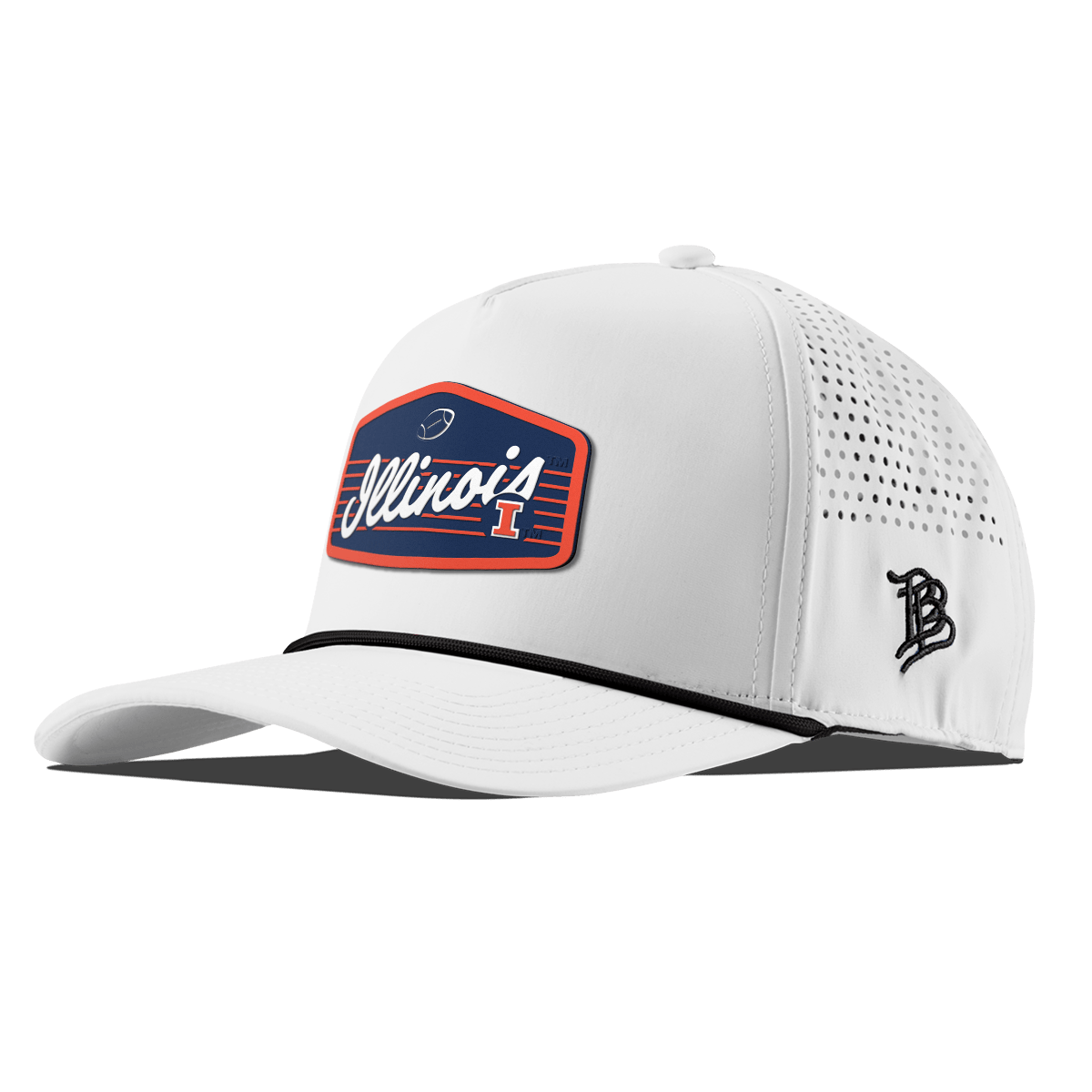 University of Illinois "Illini Football" Curved 5 Panel Rope White