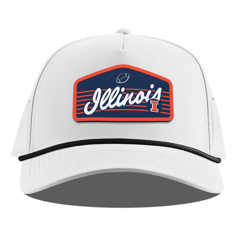 University of Illinois "Illini Football" Curved 5 Panel Rope White