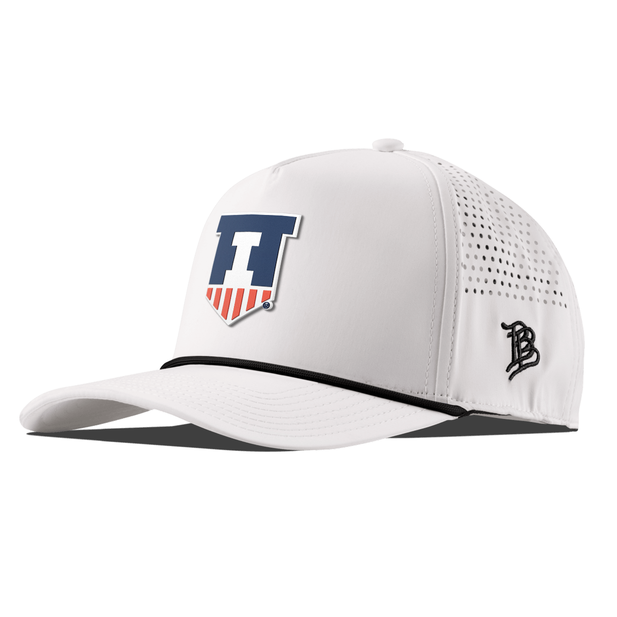 University of Illinois "Illinois Athletics" Curved 5 Panel Rope White