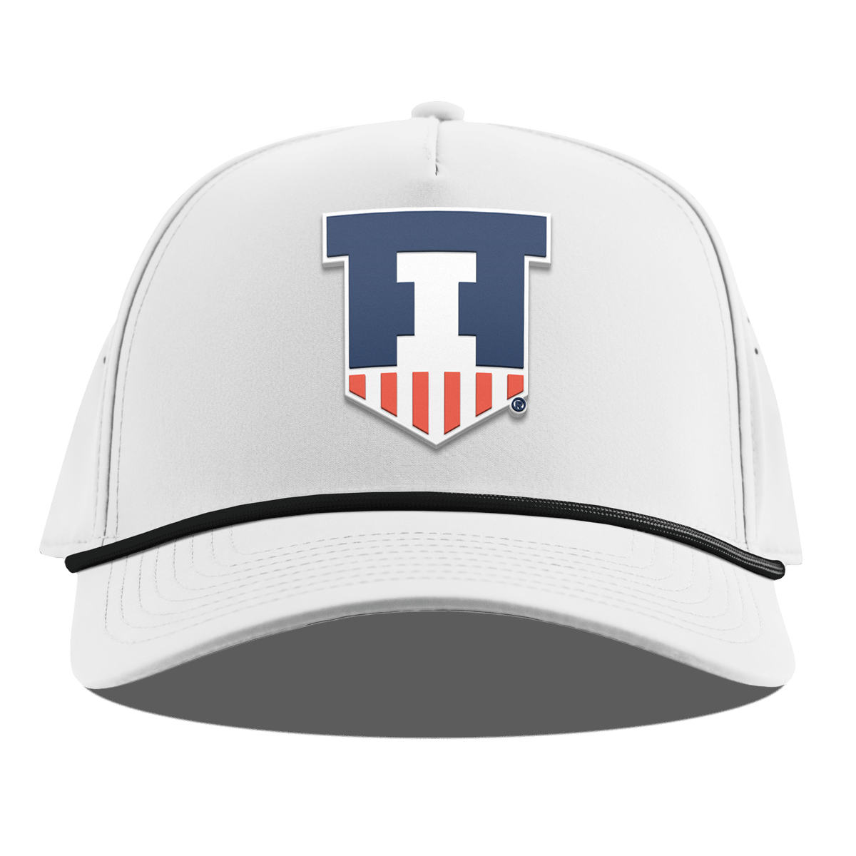 University of Illinois "Illinois Athletics" Curved 5 Panel Rope White