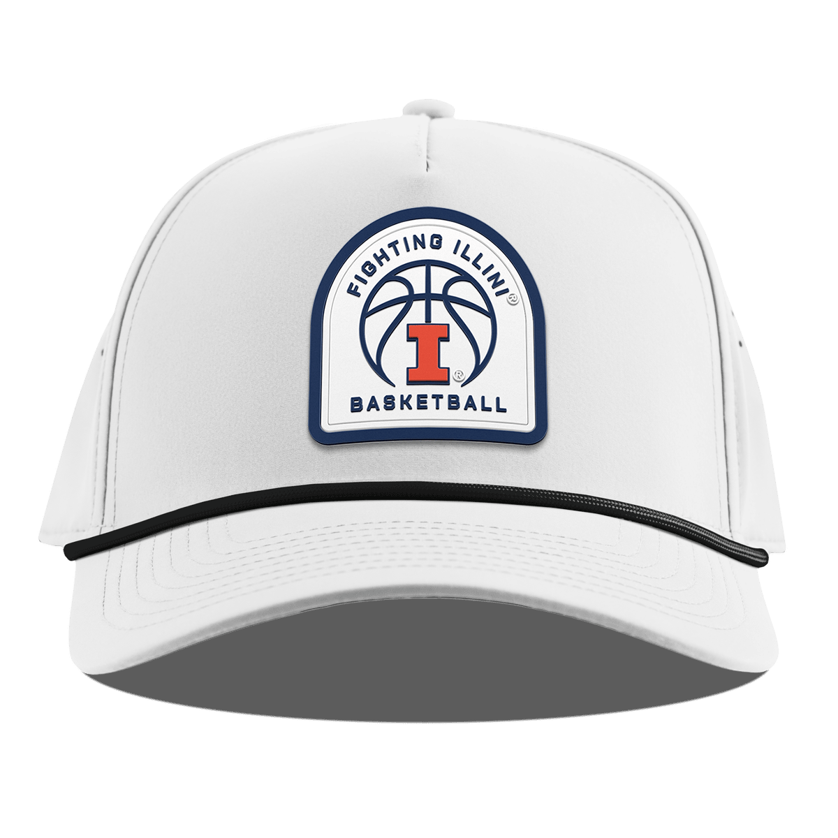 University of Illinois "Illinois Basketball" Curved 5 Panel Rope White