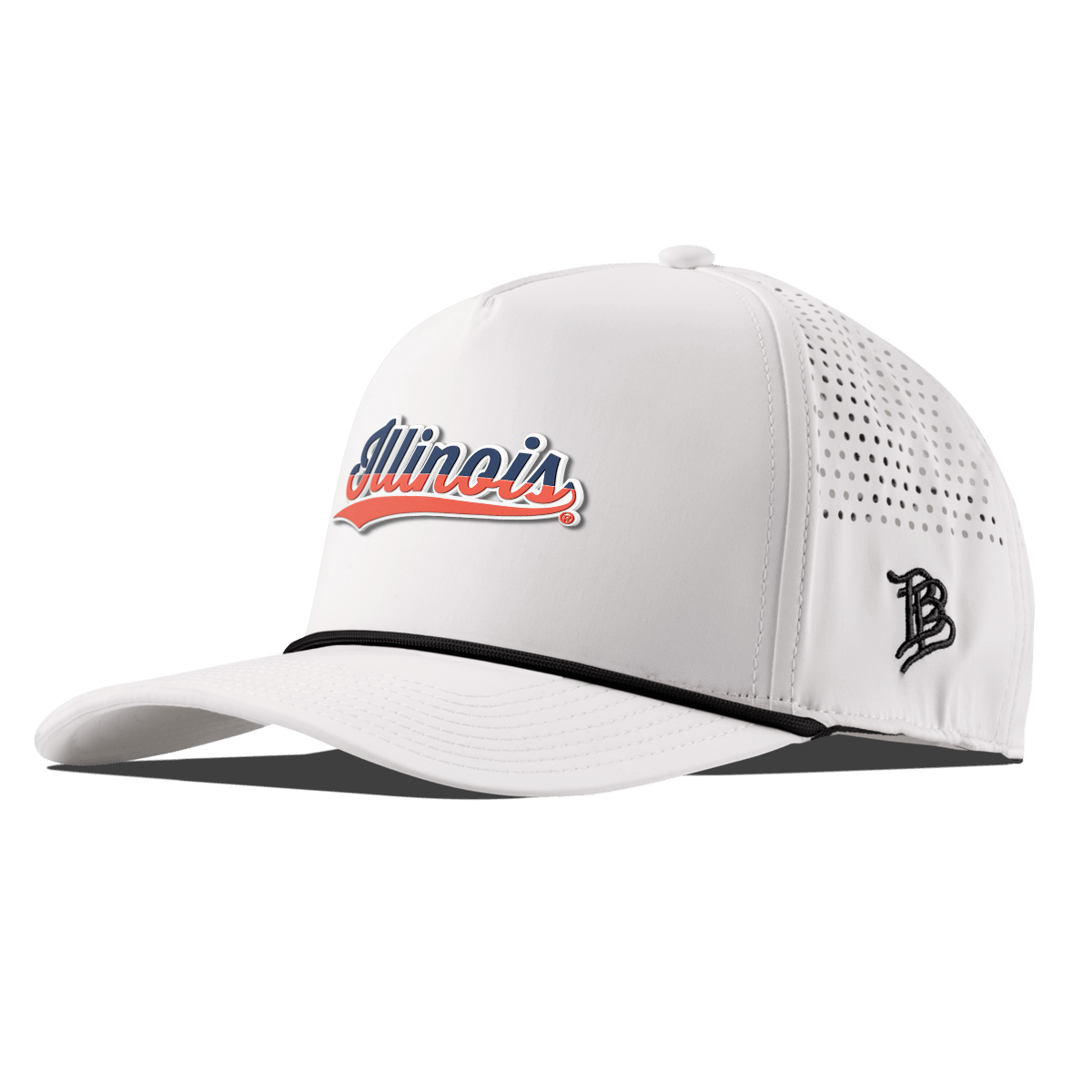 University of Illinois "Illinois Script" Curved 5 Panel Rope White