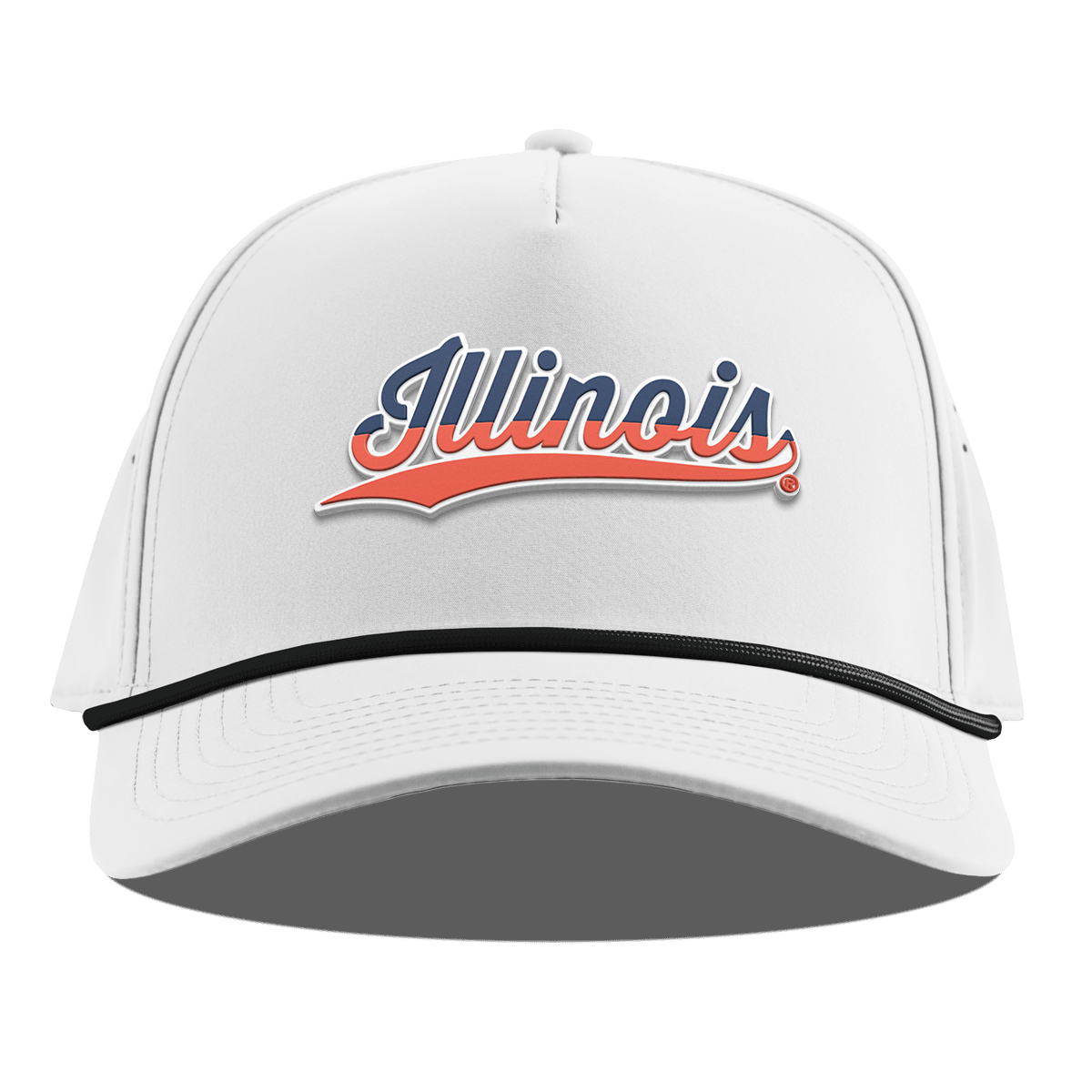 University of Illinois "Illinois Script" Curved 5 Panel Rope White