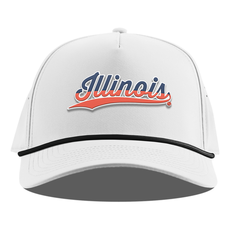 University of Illinois "Illinois Script" Curved 5 Panel Rope White