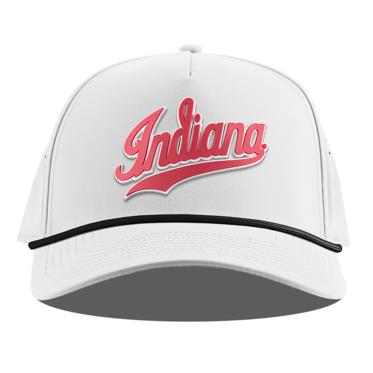 Indiana University "Indiana Script" Curved 5 Panel Rope White