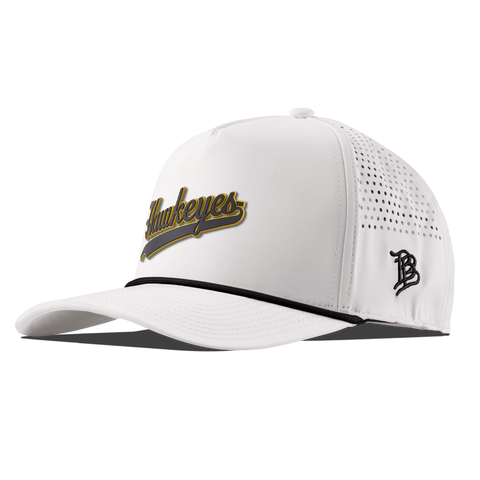 University of Iowa "Iowa Hawkeyes Script" Curved 5 Panel Rope White