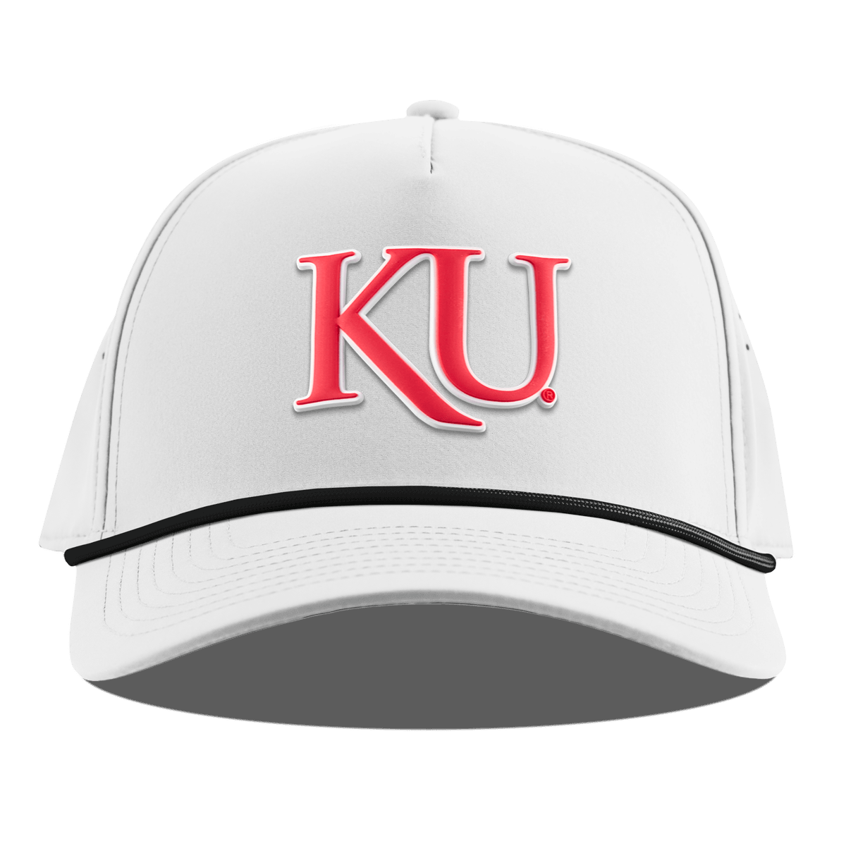 University of Kansas "KU Block" Curved 5 Panel Rope White