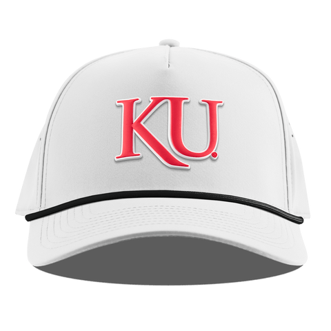 University of Kansas "KU Block" Curved 5 Panel Rope White