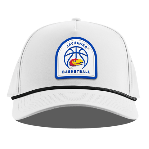 University of Kansas "Kansas Basketball" Curved 5 Panel Rope White