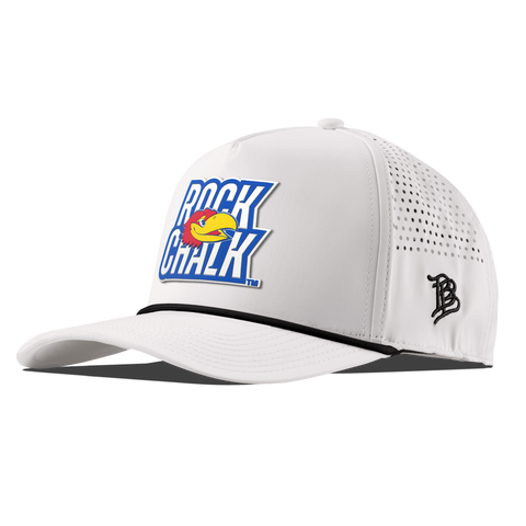 University of Kansas "Kansas Rock Chalk Block" Curved 5 Panel Rope White 