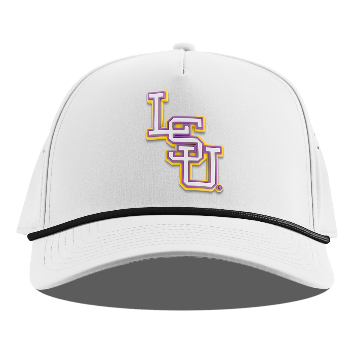 Louisiana State University "LSU Baseball" Curved 5 Panel Rope White