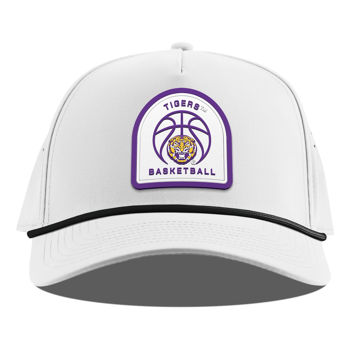 Louisiana State University "LSU Basketball" Curved 5 Panel Rope White