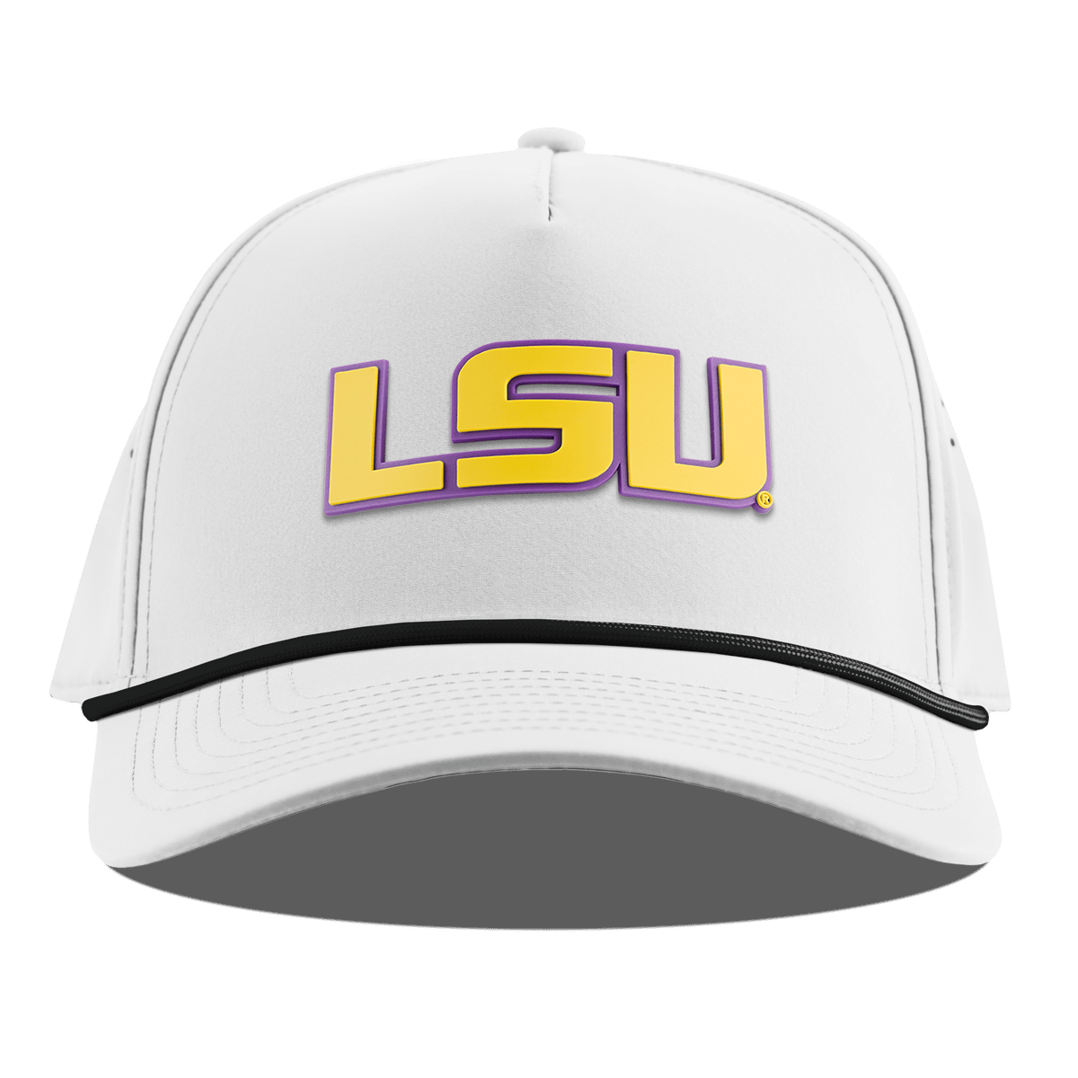 Louisiana State University "LSU Gold Block" Curved 5 Panel Rope White