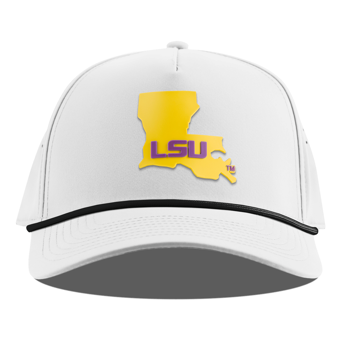 Louisiana State University "LSU Gold State" Curved 5 Panel Rope White