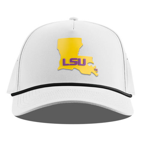 Louisiana State University "LSU Gold State" Curved 5 Panel Rope White