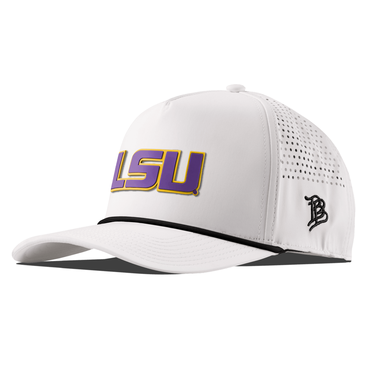 Louisiana State University "LSU Block" Curved 5 Panel Rope White
