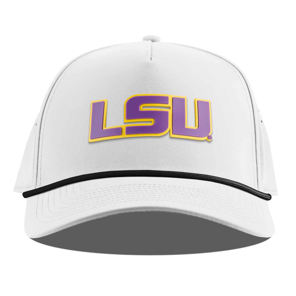 Louisiana State University "LSU Purple Block" Curved 5 Panel Rope White