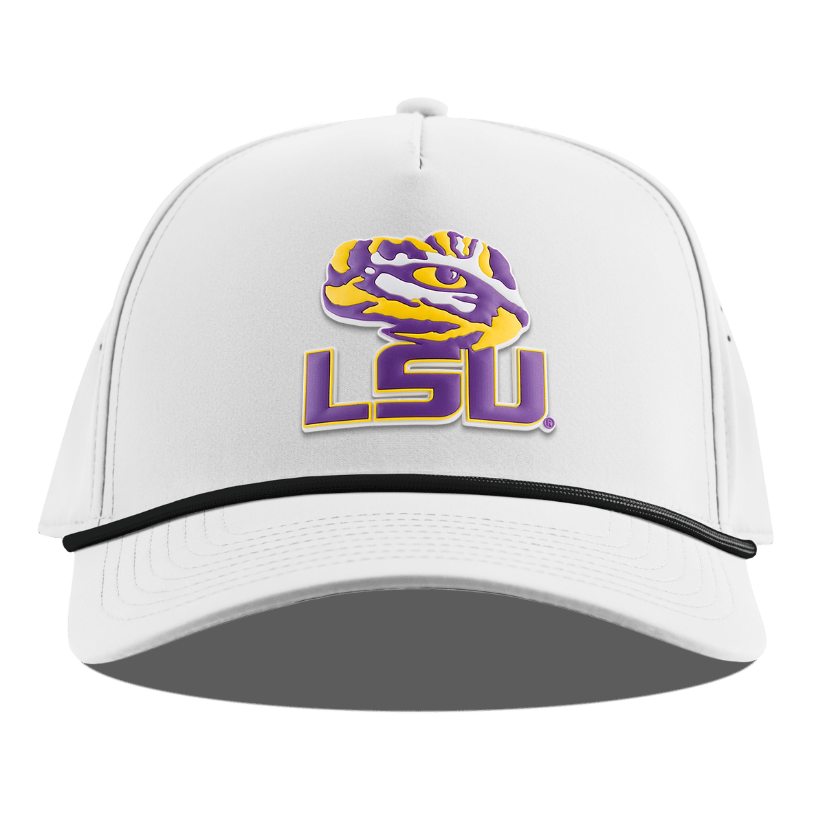Louisiana State University "LSU Tiger Eye" Curved 5 Panel Rope White