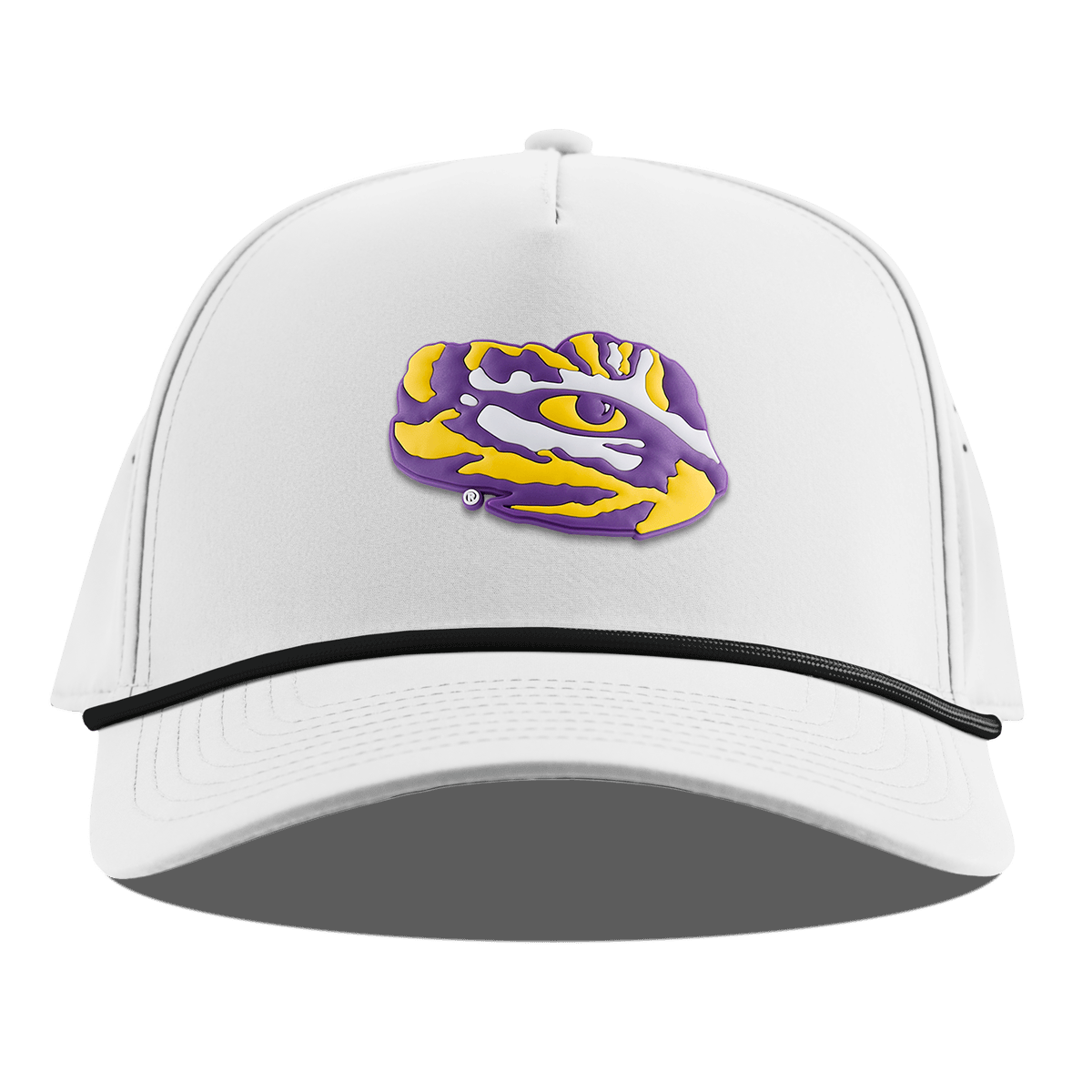 Louisiana State University "LSU Tiger Team Logo" Curved 5 Panel Rope White
