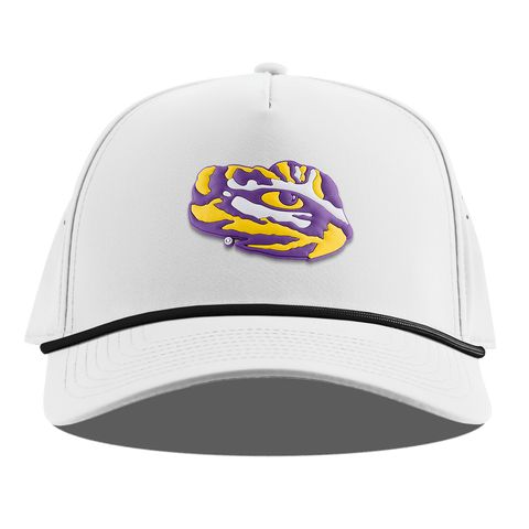 Louisiana State University "LSU Tiger Team Logo" Curved 5 Panel Rope White