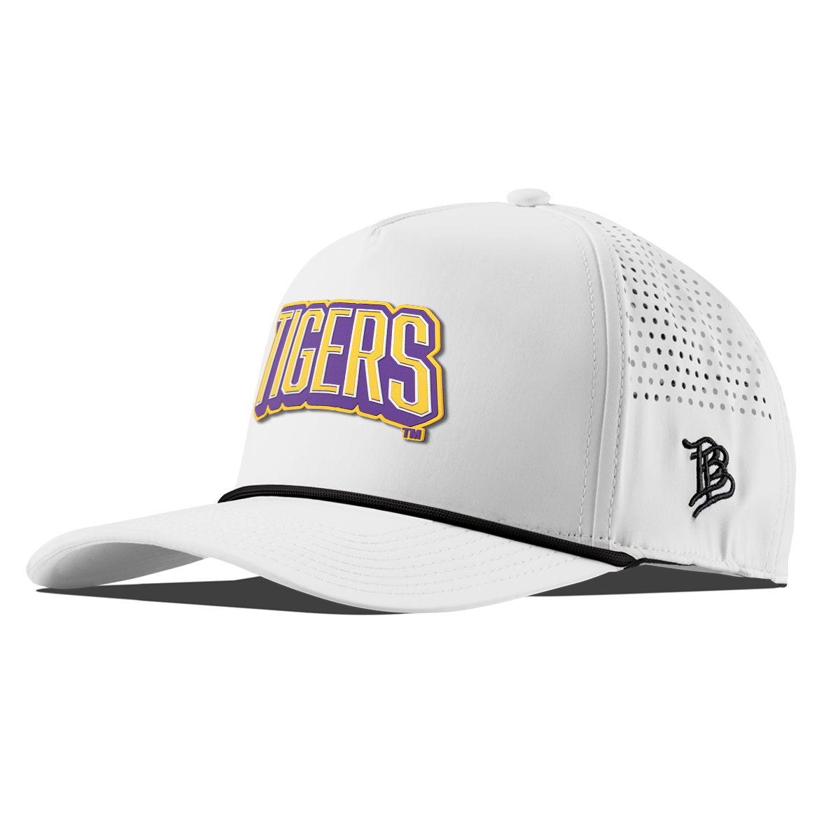 Louisiana State University "LSU Tigers Block" Curved 5 Panel Rope White