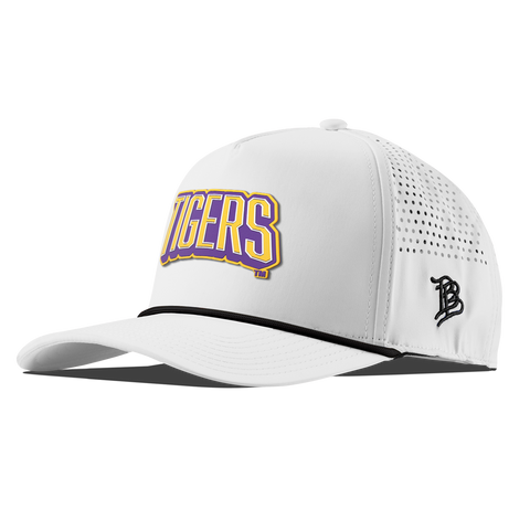 Louisiana State University "LSU Tigers Block" Curved 5 Panel Rope White