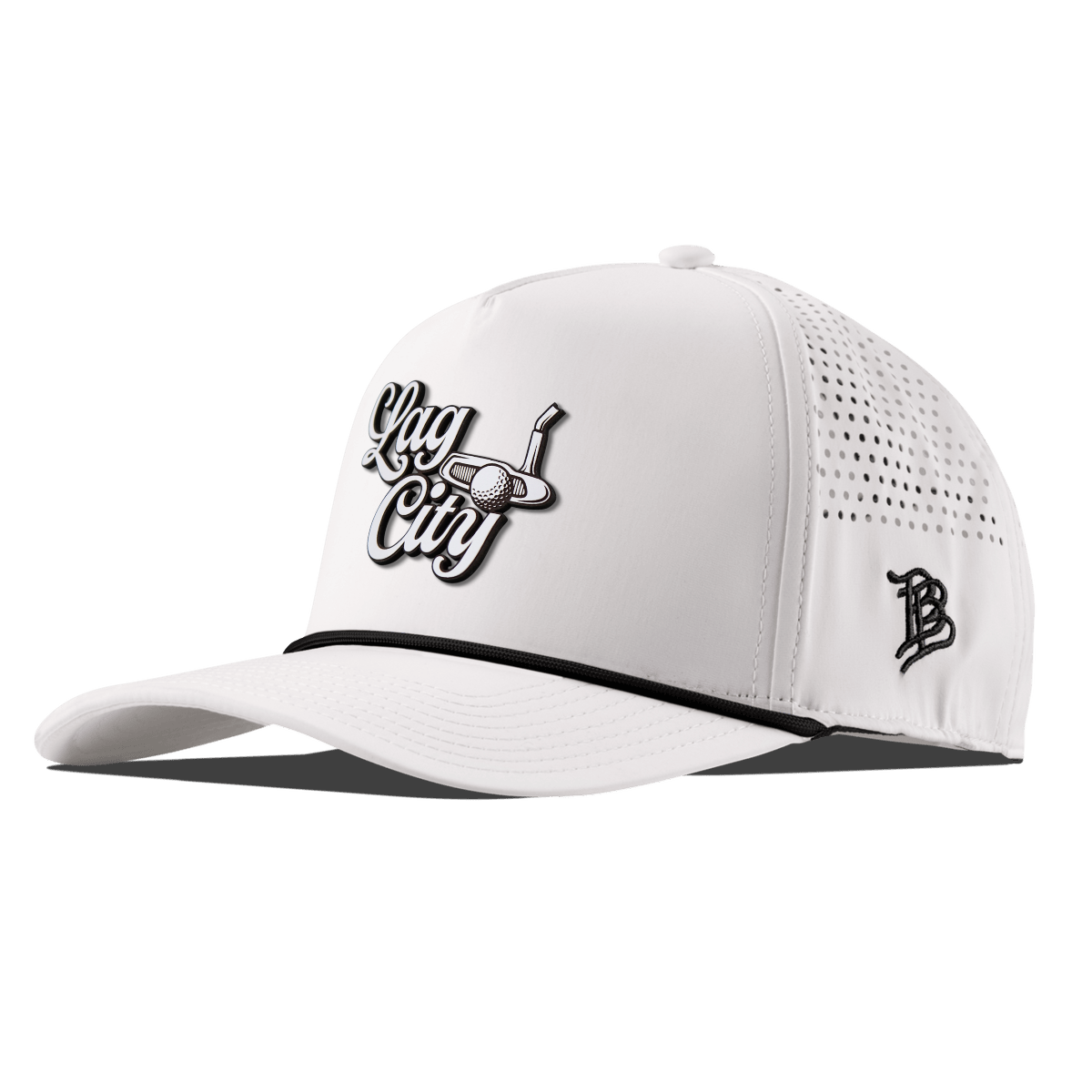 Lag City Script Curved 5 Panel Rope White