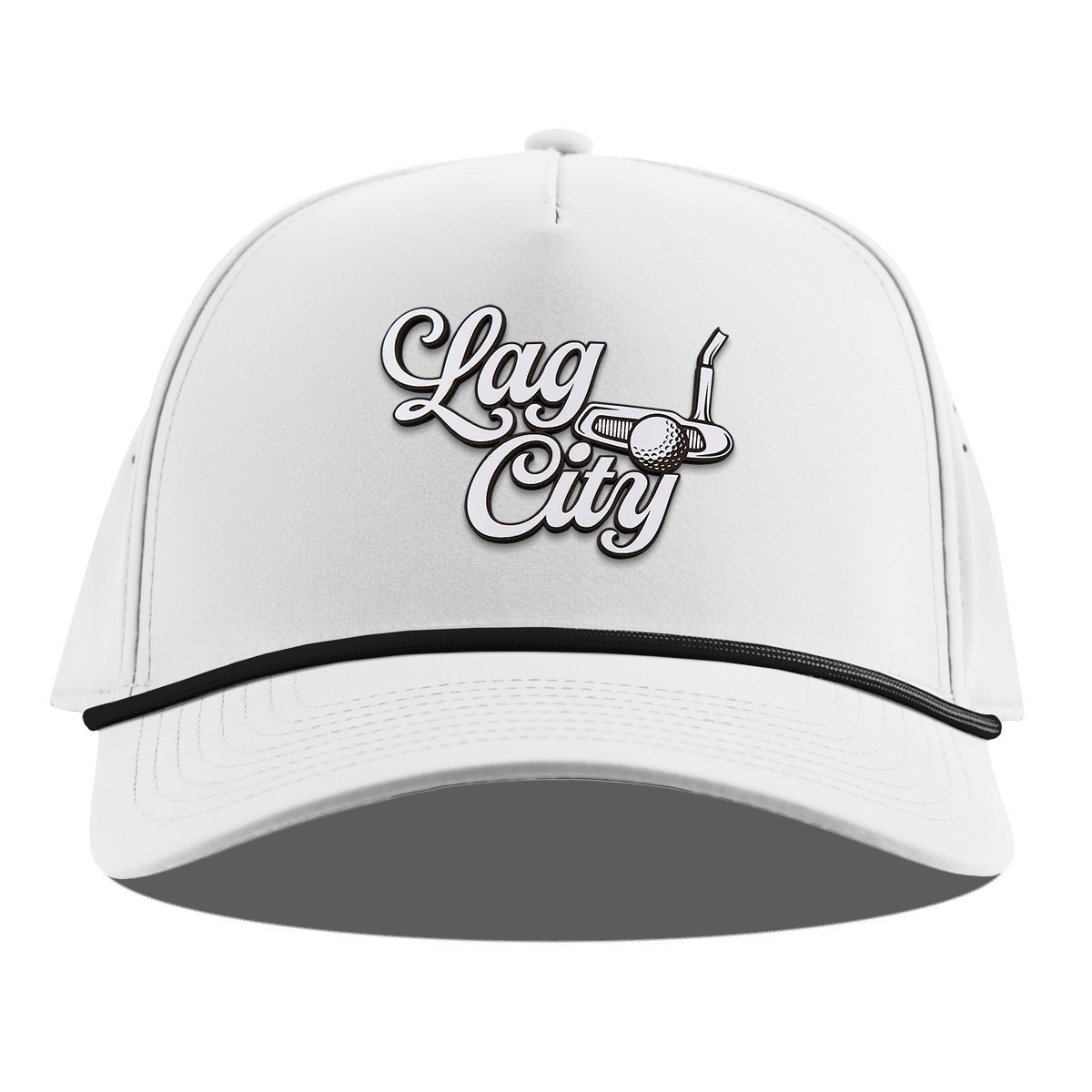 Lag City Script Curved 5 Panel Rope White