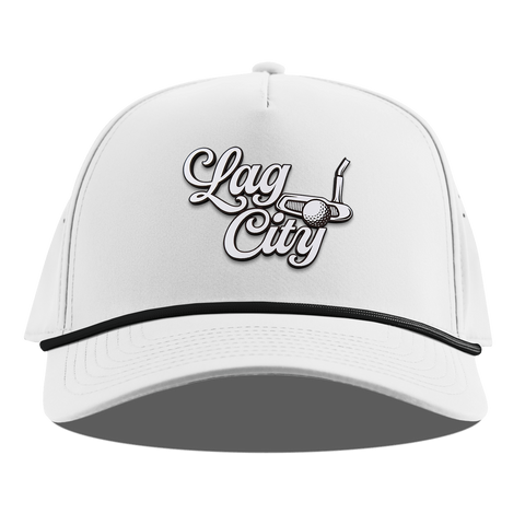 Lag City Script Curved 5 Panel Rope White
