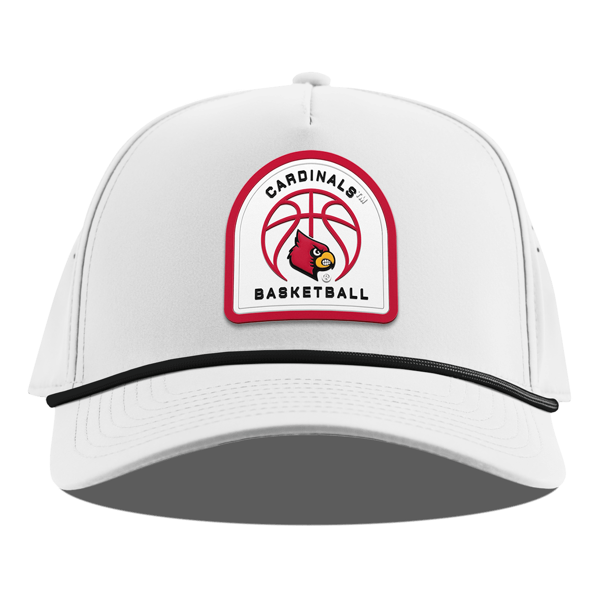 University of Louisville "Louisville Basketball" Curved 5 Panel Rope White