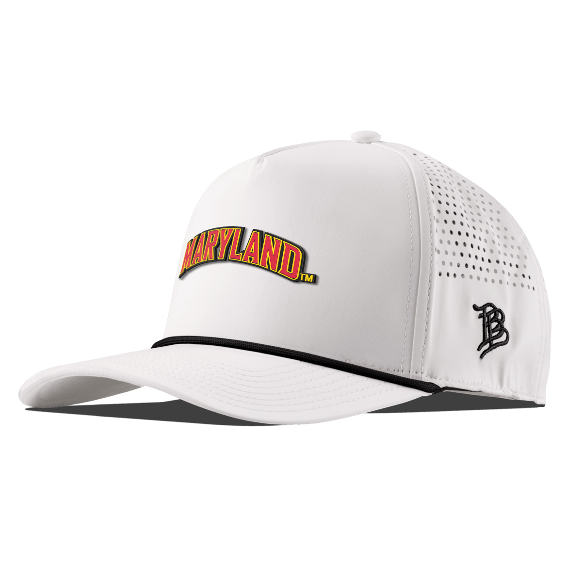 University of Maryland "Maryland Block" Curved 5 Panel Rope White 