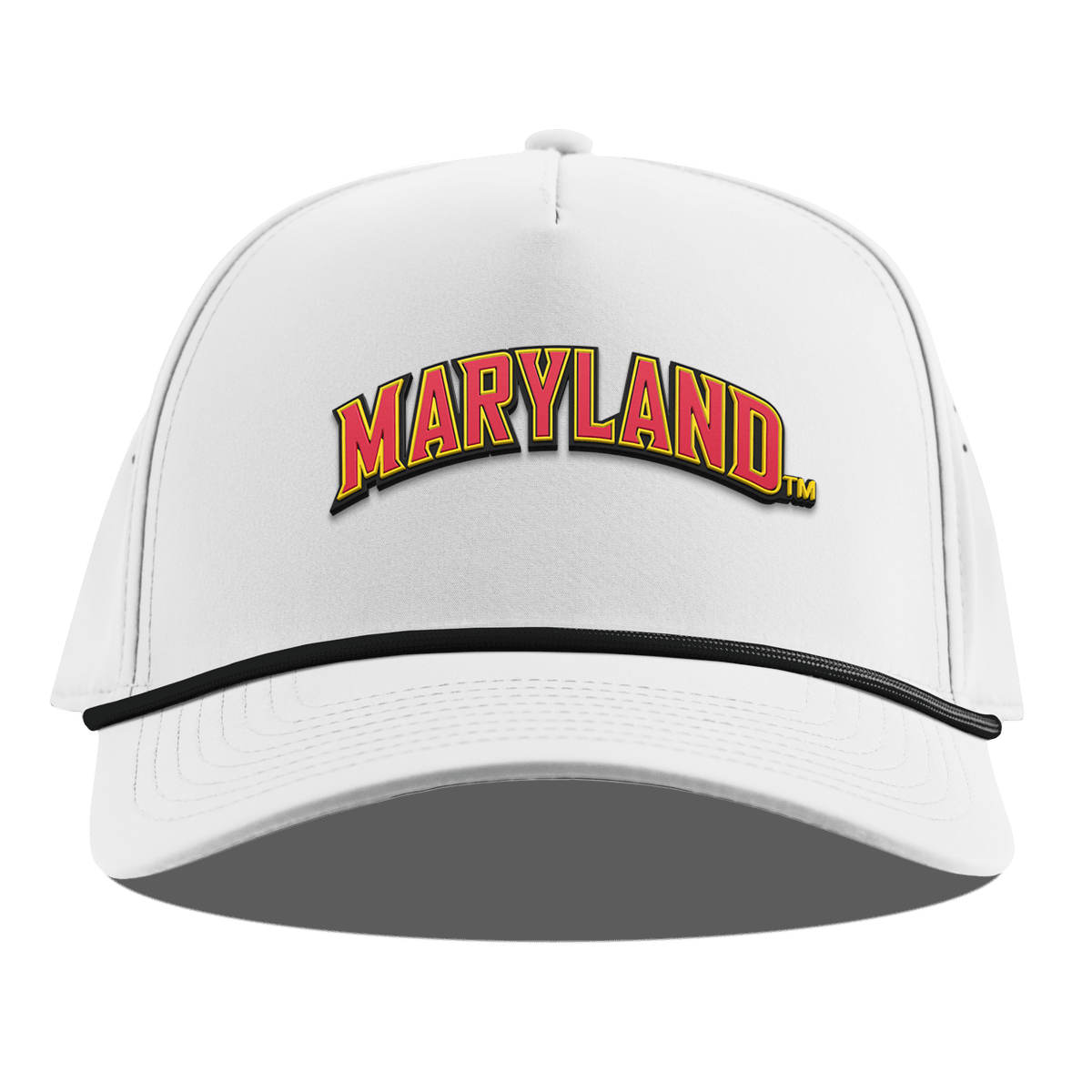 University of Maryland "Maryland Block" Curved 5 Panel Rope White 