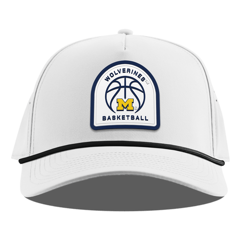 University of Michigan "Michigan Basketball" Curved 5 Panel Rope White