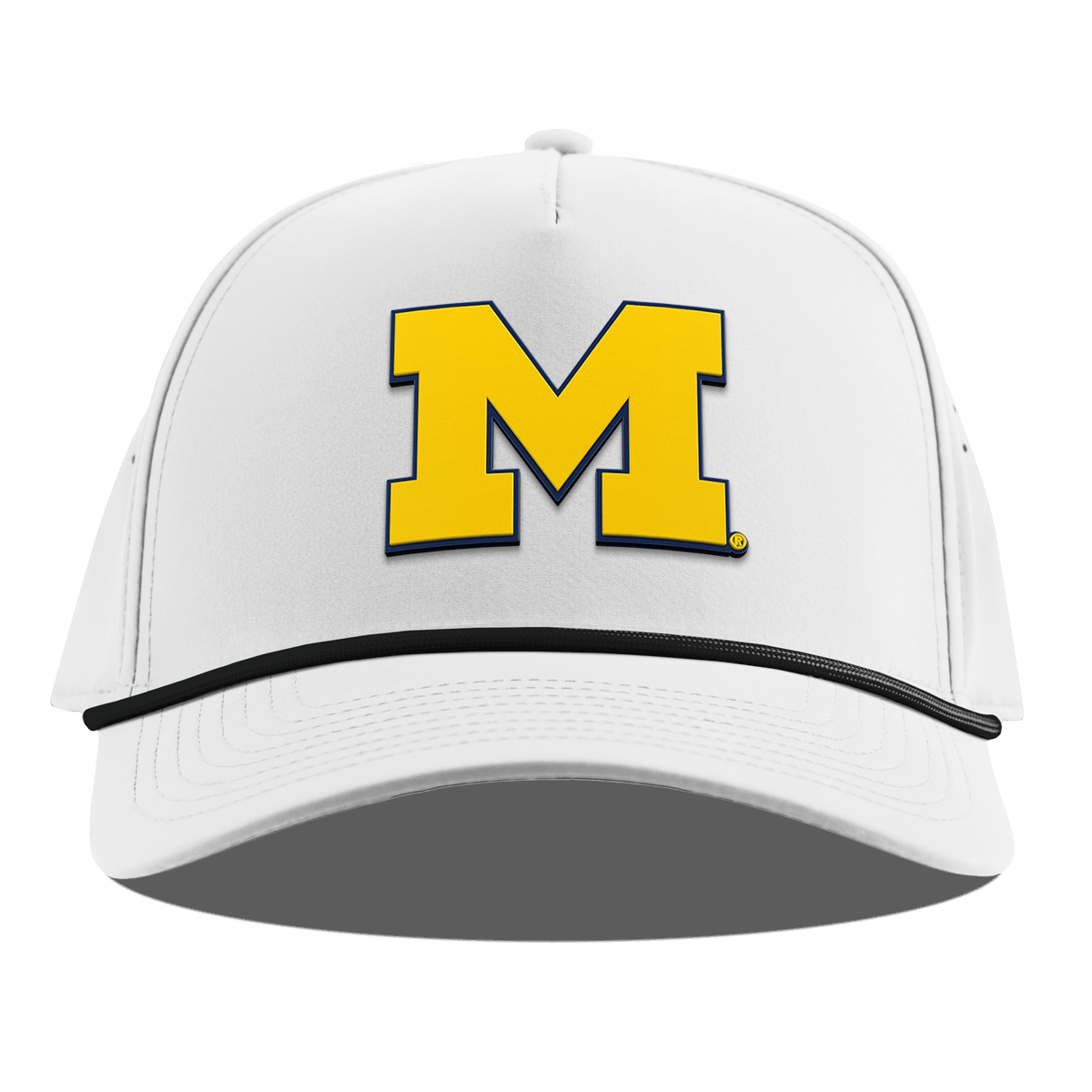 University of Michigan "Michigan Block" Curved 5 Panel Rope White