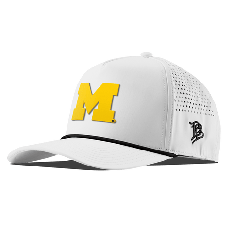 University of Michigan "Michigan Gold Block" Curved 5 Panel Rope White