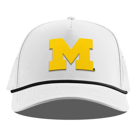 University of Michigan "Michigan Gold Block" Curved 5 Panel Rope White